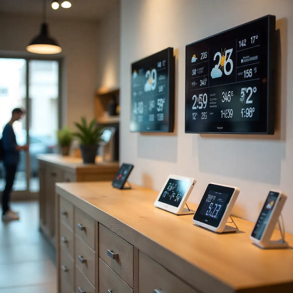 Digital dashboard display showing climate metrics