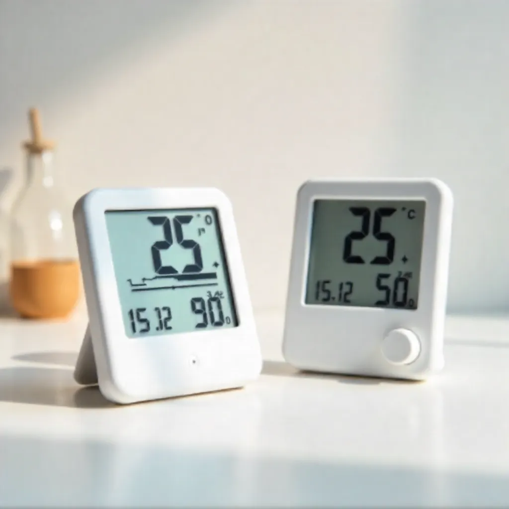 Digital temperature display with modern design